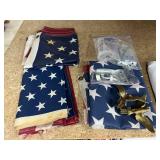 Lot of Vintage American Flags Plus Hardware!