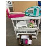 Large Lot of Doll Toys - Camper - Bed and More