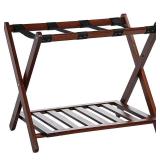 Casual Home Luggage Rack with Shelf-Walnut New In Box