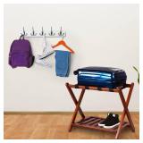 Casual Home Luggage Rack with Shelf-Walnut New In Box