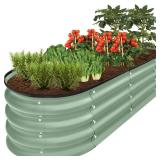 Best Choice Products 4x2x2ft Outdoor Raised Metal Oval Garden Bed, Planter Box for Vegetables, Flowers