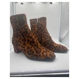 Brand New - Women’s Leopard print heeled boots Size 10
