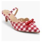 Brand New - Wild Fable Women's Lysandra Gingham Eyelet Kitten Heels Red Plaid Size 9