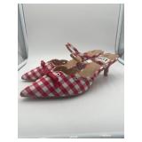 Brand New - Wild Fable Women's Lysandra Gingham Eyelet Kitten Heels Red Plaid Size 9