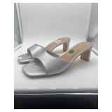 Brand New - A New Day Women's Lindie Mule Slip On Heels Silver Memory Size 8.5