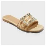 Brand New - Women's Kelsey Rhinestone Buckle Slide Sandals - A New Day Size 6.5