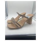 Brand New - A New Day Women's Chunky Block High Heel Slip On Sandals Leather Size 11