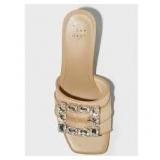 Brand New - Women's Kathleen Raffia Buckle Block Heels - A New Day Size 11