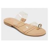 Brand New - A New Day Womens Honey Metal Toe Loop Double Band Slide Sandals Size 6