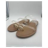 Brand New - A New Day Womens Honey Metal Toe Loop Double Band Slide Sandals Size 6