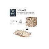 Best Choice Products 12x12in Pack of 5 Cube Storage Baskets, Water Hyacinth Multipurpose Collapsible Organizers, Handwoven Laundry Totes for Laundry, Living Room, Kids Room & Nursery - White