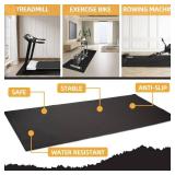 Elevon 2' x 4' High Density Gym Fitness Equipment Mat, Floor Protection, Black