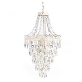 Tadpoles Pendant Lamp Chandelier 1 -Light Gloss White Glam Crystal For Use in Bathrooms, Bedrooms, Dining Rooms, Foyers, Kitchens, Living Rooms Chandelier
