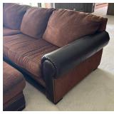 LLR - Sectional Sofa & Ottoman With Leather Accents