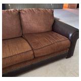 LLR - Sectional Sofa & Ottoman With Leather Accents
