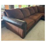 LLR - Sectional Sofa & Ottoman With Leather Accents
