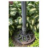 FY - Cast Metal Woman Birdbath Under Umbrella