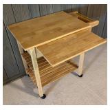 LLR - Rolling Wood Kitchen Cart With Drawer & Shelves
