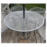 BY - Metal Patio Table, 4 Chairs & Umbrella Set