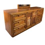 BR2 - Vintage Oak Dresser With Mirror Light Vintage Wear