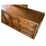 BR2 - Vintage Oak Dresser With Mirror Light Vintage Wear
