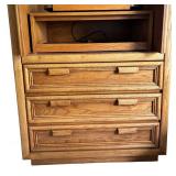 BR2 - Vintage Oak Armoire Cabinet / Vintage Gentlemen's Chest Armoire with Carved Panel