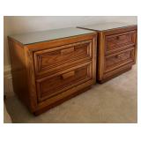 BR2 - Vintage Oak Nightstand Pair