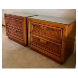 BR2 - Vintage Oak Nightstand Pair