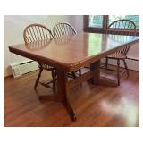 K - Vintage Oak Dining Table & 5 Chairs