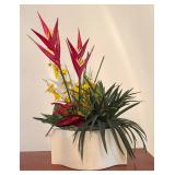 BR1 - Faux Floral Arrangement in White Planter