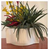 BR1 - Faux Floral Arrangement in White Planter