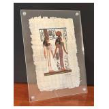 BR1 - Goddess Isis and Queen Nefertari Papyrus Print in Lucite Frame