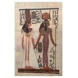 BR1 - Goddess Isis and Queen Nefertari Papyrus Print in Lucite Frame