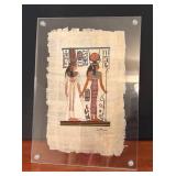 BR1 - Goddess Isis and Queen Nefertari Papyrus Print in Lucite Frame