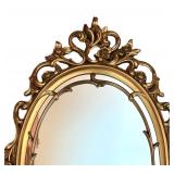 BR3 - Gold Tone Framed Wall Hanging Mirror
