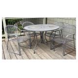 BY - Outdoor Metal Patio Table & 4 Chairs Set