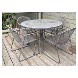 BY - Outdoor Metal Patio Table & 4 Chairs Set