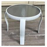 BY - Glass Top Patio Accent Table