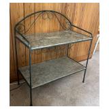 FR - Vintage French Country Style Marble Top Metal Shelf