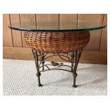 LBR - Vintage Franco Albini Style Rattan Side Tables Set of 2