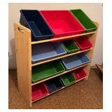 LLR - Wooden Bin Shelf Organizer With 13 Bins
