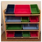 LLR - Wooden Bin Shelf Organizer With 13 Bins