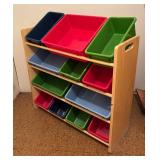 LLR - Wooden Bin Shelf Organizer With 13 Bins