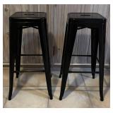 LLK - Black Metal Bar Stools 31 in Tall (Lot of 2)