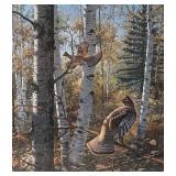 LLR - Vintage David Maass Wildlife Heritage Ruffed Grouse Signed Print 250/500 Framed