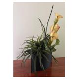 BR1 - Faux Floral Arrangement in Black Planter