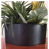 BR1 - Faux Floral Arrangement in Black Planter