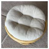 LR - Vintage Rattan Ottoman Stool