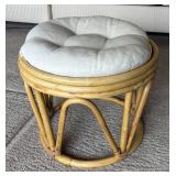 LR - Vintage Rattan Ottoman Stool