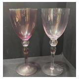 K - Vintage Pastel Stemware Set of 7
